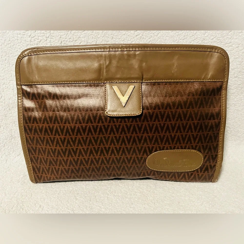 Mario Valentino Monogram Brown Clutch - Picture 11 of 11